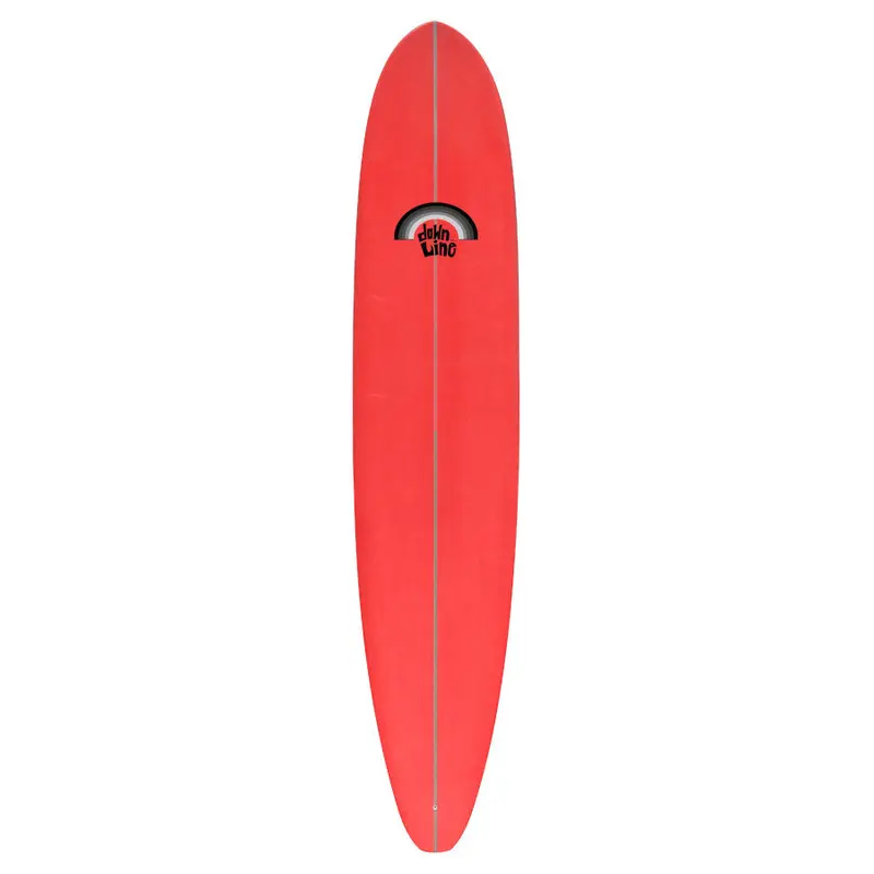 Dtl Surf Co. 9'6" Traditional Longboard – Red And Black Rainbow Finish 1