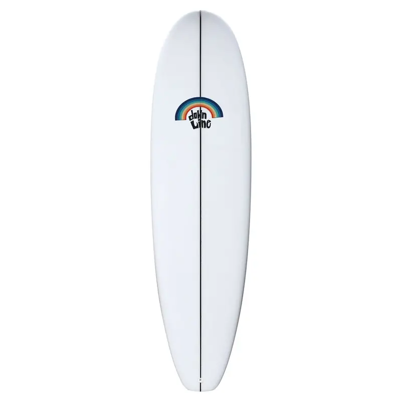 Dtl Surf Co. Mini Malibu Surfboard Featuring Blue Rainbow Graphics 1