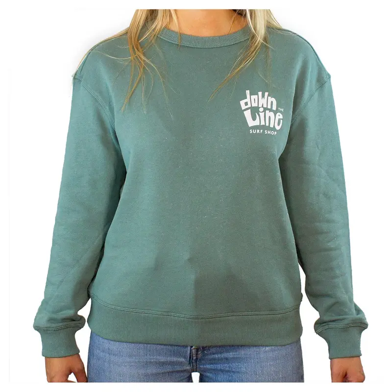 Dtl Surf Co. Women’S Crewneck Sweatshirt – Sage Heather 1