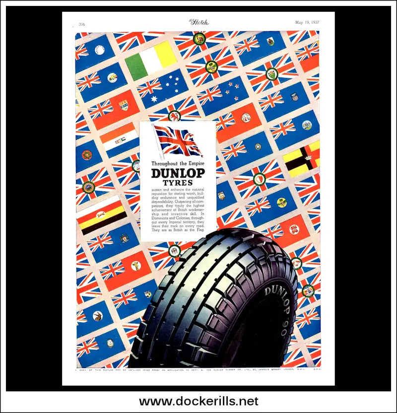 Dunlop Tyres – Original 1937 Print Ad (May 19) 1