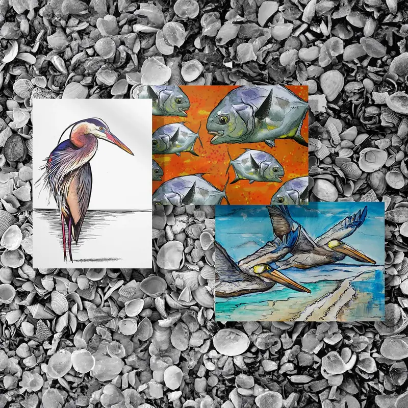 Ed Anderson Florida Wildlife Art Postcard Set 1