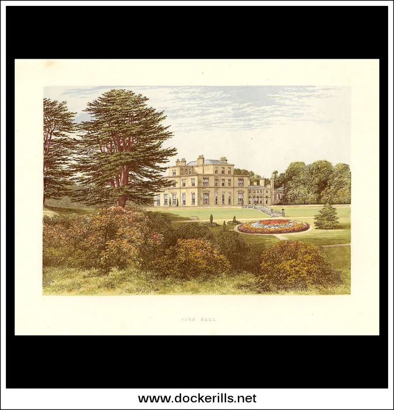 Eden Hall Cumbrian Print – Antique 1880 Chromoxylograph, Near Penrith 1