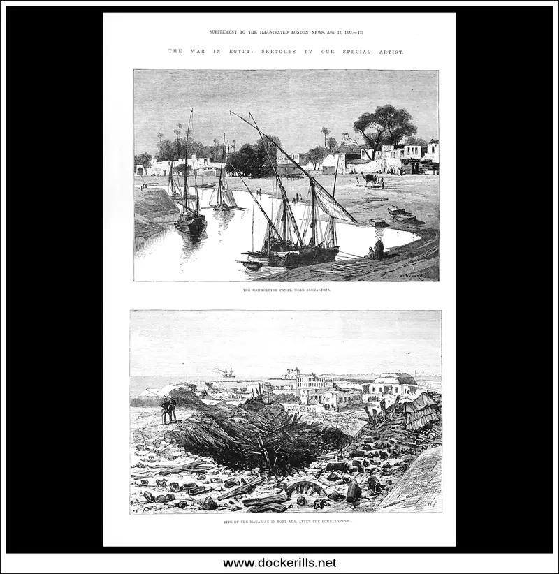 Egyptian Campaign Sketches, August 1882 – The Illustrated London News Engraving 1