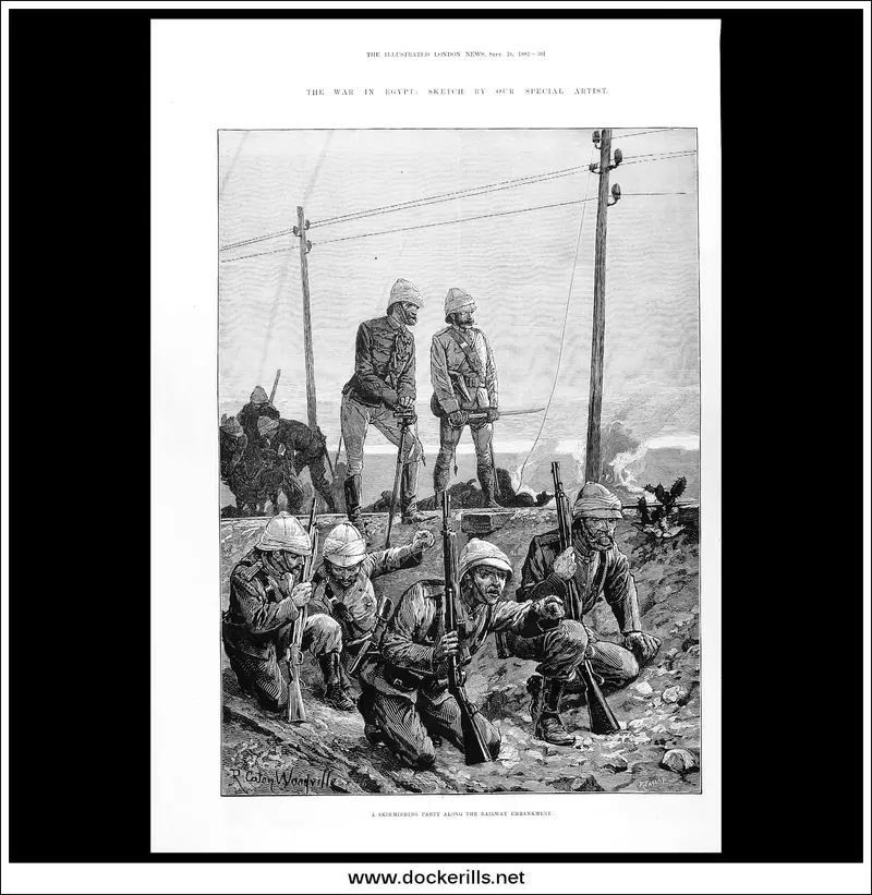 Egyptian Campaign: Skirmish Along Railway Embankment, 1882 – The Illustrated London News Feature 1