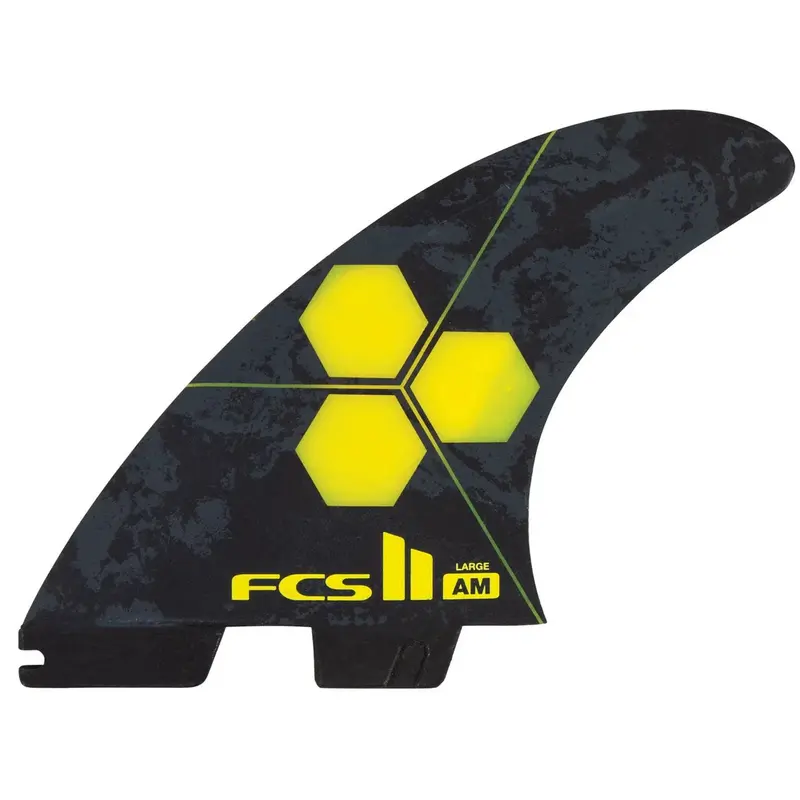 Fcs Ii Am Pc Tri-Quad Fin Set – Yellow – Large Size 1