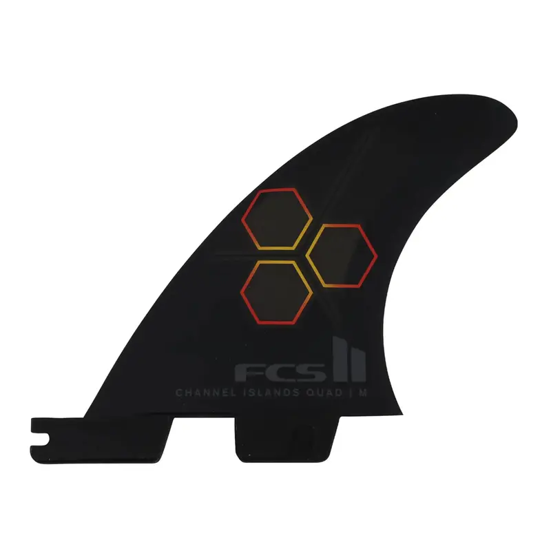 Fcs Ii Ci Pc Quad Rear Fin Set In Black With Flame Accents 1