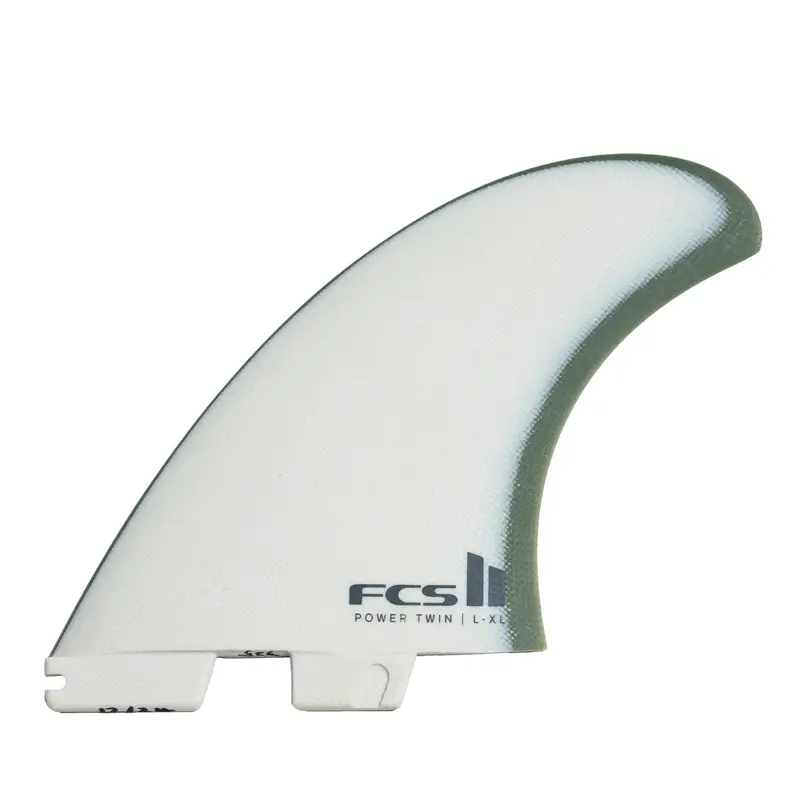 Fcs Ii Power Twin + Stabiliser Fin Set – Natural/Alpine Glass Construction 1