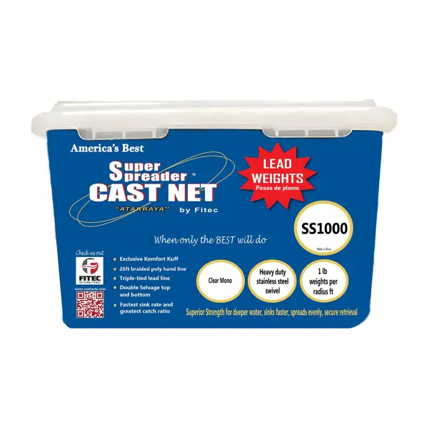 Fitec Super Spreader 1/4-Inch Mesh Cast Net (Ss1000) 1