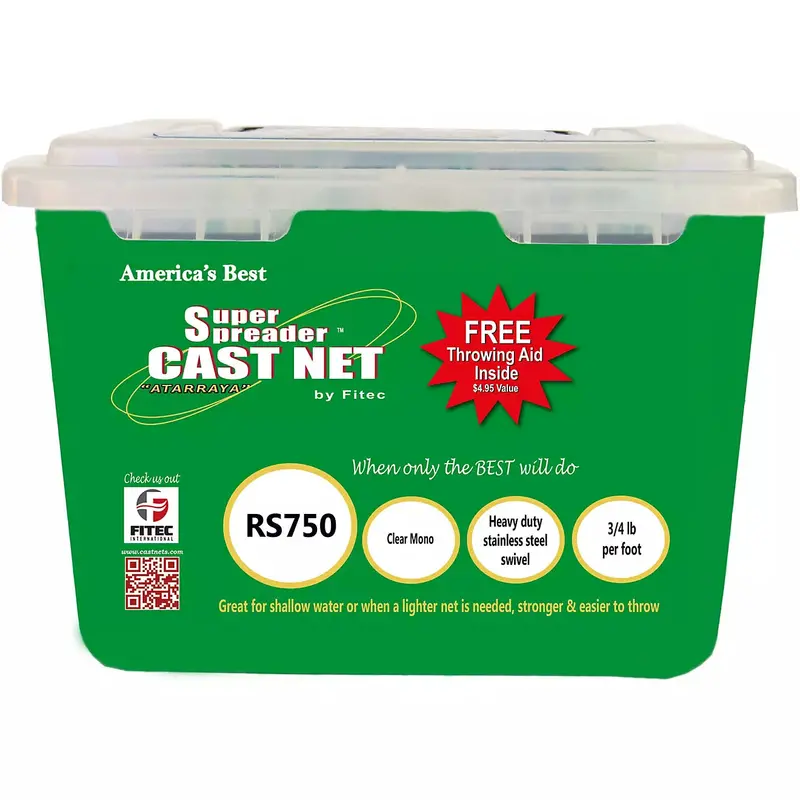 Fitec Super Spreader Cast Net – Rs750 Series, 3/8" Mesh 1