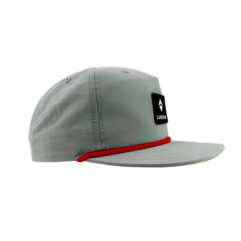 Flat Bill Rope Cap – Seafoam With Red Rope By Lamson 1