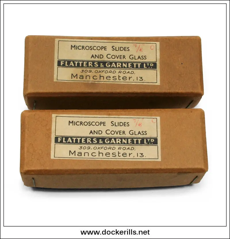 Flatters & Garnett Microscope Slide Collection – Two Vintage Boxes With Coverslips 1