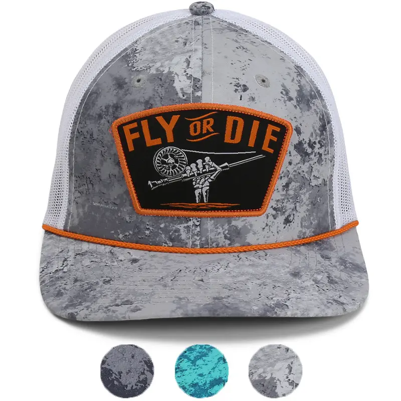 Fly Or Die Mesh-Back Fly Fishing Trucker Cap With Rope Trim 1