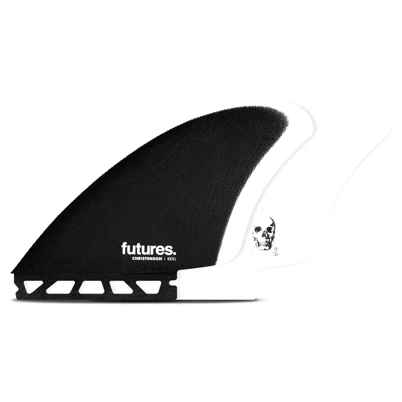 Futures Fins Christenson Fiberglass Keel Fin – Black/White Design 1