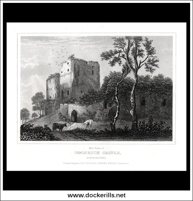 Goodrich Castle’S West Tower, Herefordshire: 1846 Steel Engraving 1