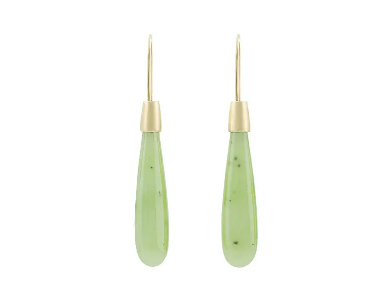 Green Dachshund Charm Earrings 1