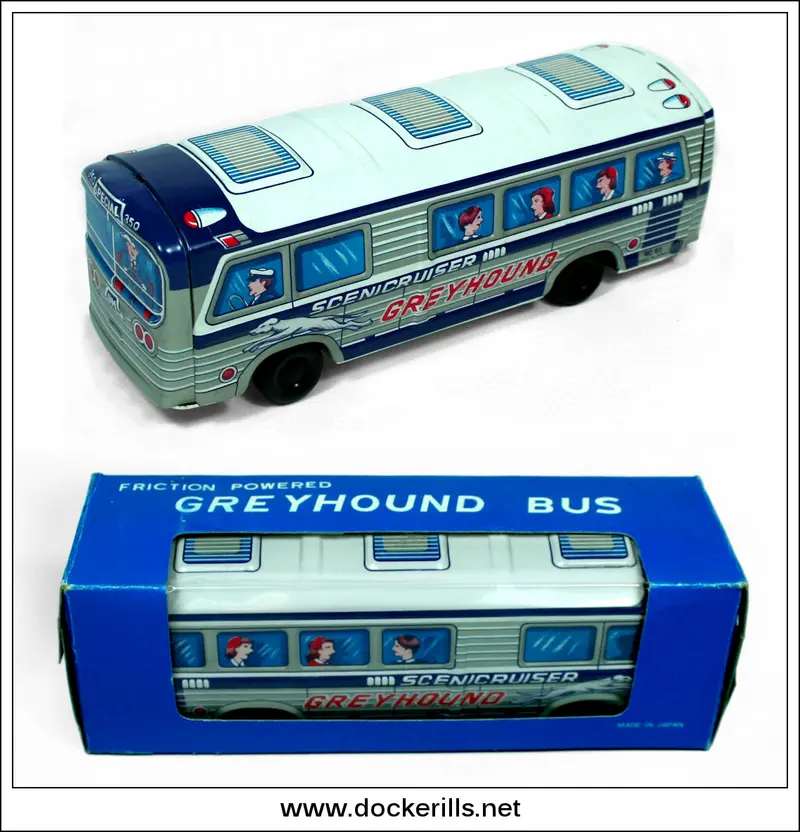 Greyhound Scenic Cruiser Bus – Friction-Driven Tinplate Toy By Kyowa 1