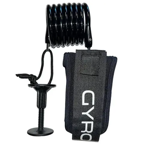 Gyroll Coiled Bicep Surf Leash – Black 1