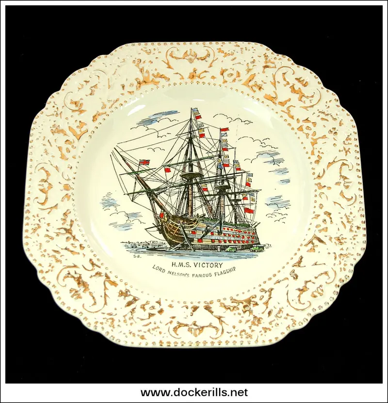 H.M.S. Victory Collectible Plate – Britannia Designs Ltd., Dartmouth, England – 8.75" [A] 1