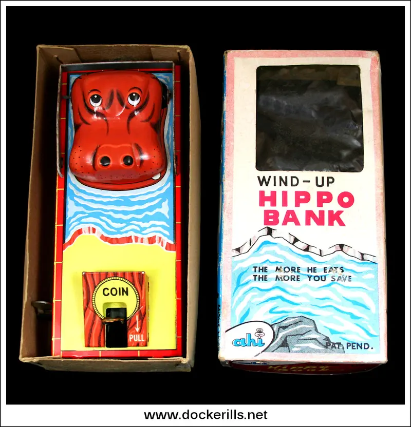 Hippo Clockwork Money Bank – Yoneya (Yone), Japan 1