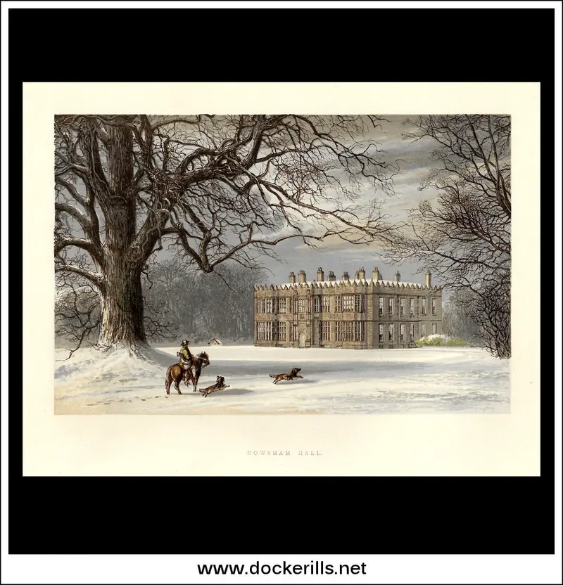 Howsham Hall In North Yorkshire – Authentic 1880 Chromoxylograph Artwork 1