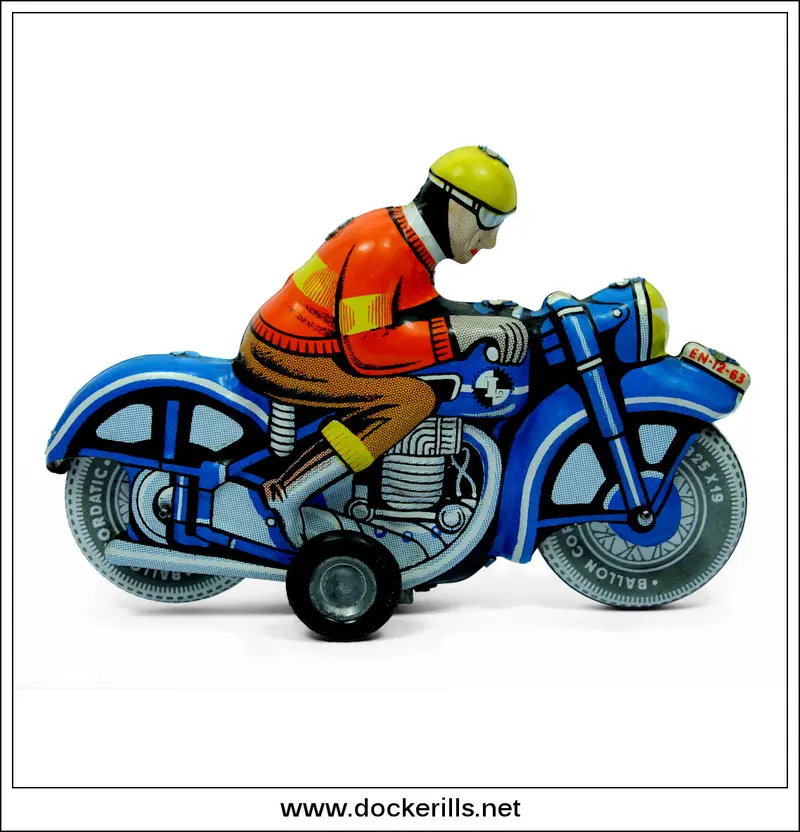 Hungarian Friction-Powered Motorbike Toy By Lemezaru Gyar 1