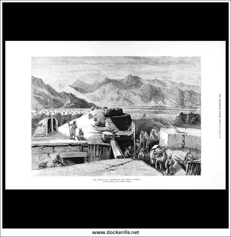 Interior Of Dakka Fort, January 1879 – Afghan War Woodcut From Iln 1