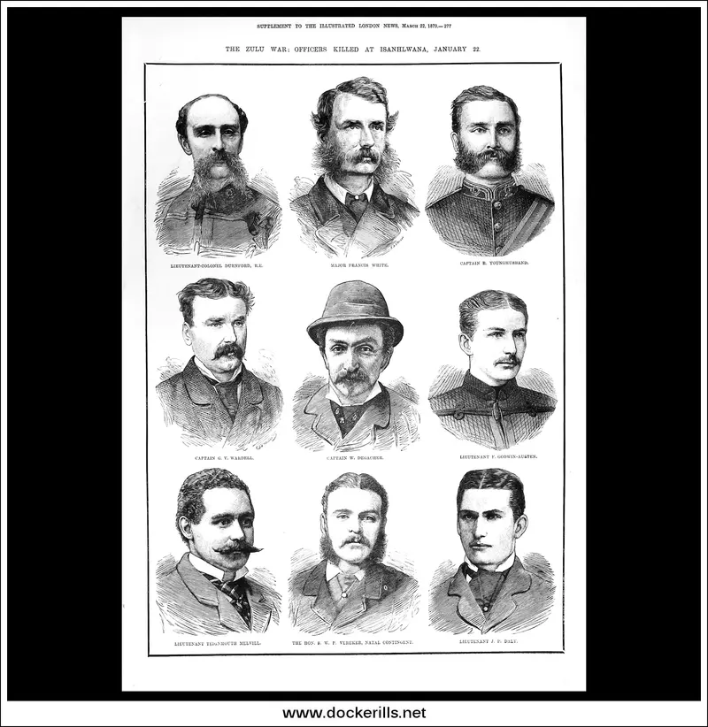 Isandlwana Officers Fallen – Zulu War Tribute Engraving, January 1879 1