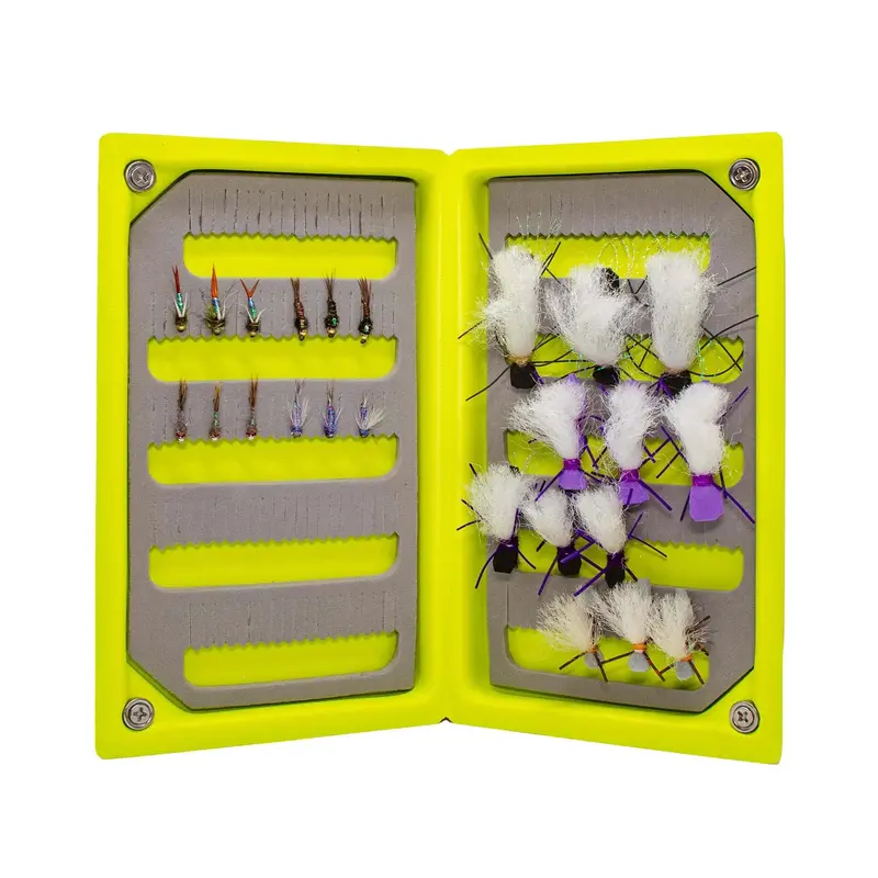 Jhflyco Hopper-Dropper Foam Fly Box – Includes 50M 4X Fluoroflex Tippet 1