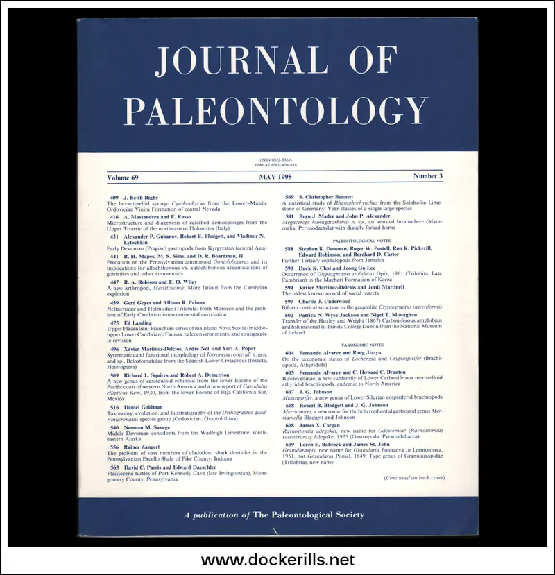 Journal Of Paleontology, Vol. 69, Issue 3 (1995) 1