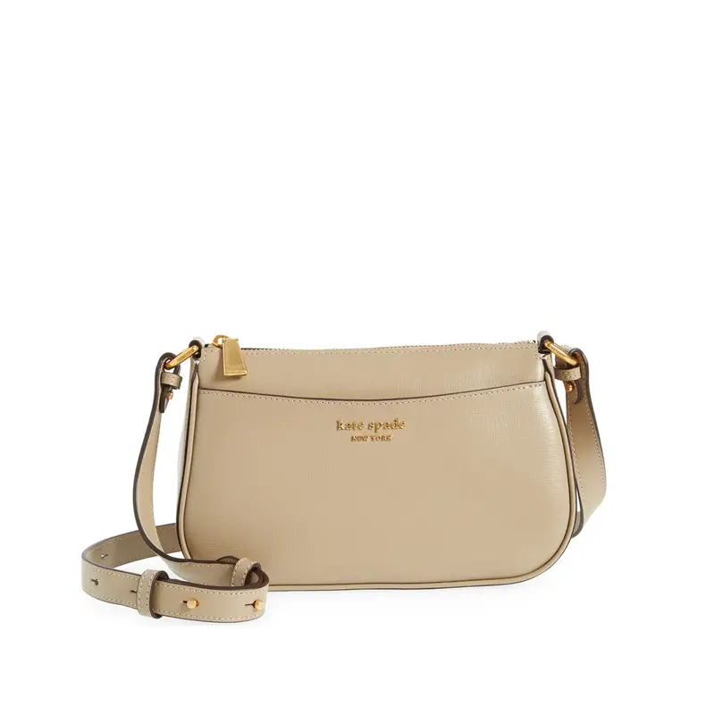Kate Spade Bleecker Small Leather Crossbody In Timeless Taupe 1