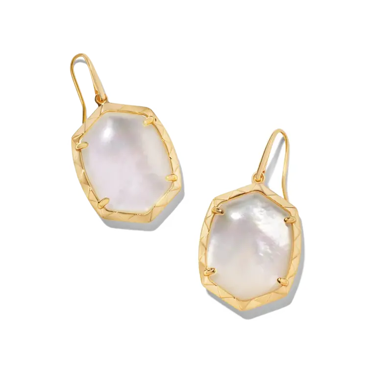 Kendra Scott Daphne Gold Drop Earrings With Ivory Mother-Of-Pearl 1