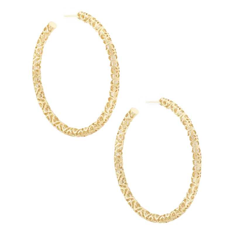 Kendra Scott Maggie Gold Filigree Hoop Earrings 1