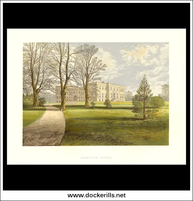 Kimbolton Castle Huntingdonshire Print – 1880 Chromoxylograph 1