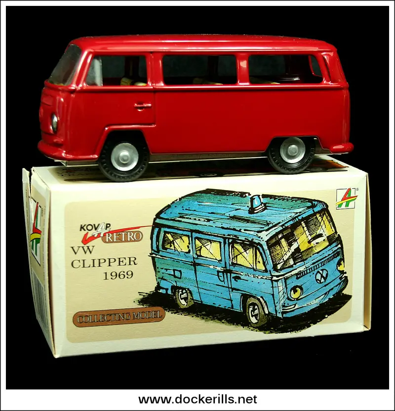 Kovap Vw Clipper Camper Van – 1969 Red Tin Toy, Cko Export Variant 1