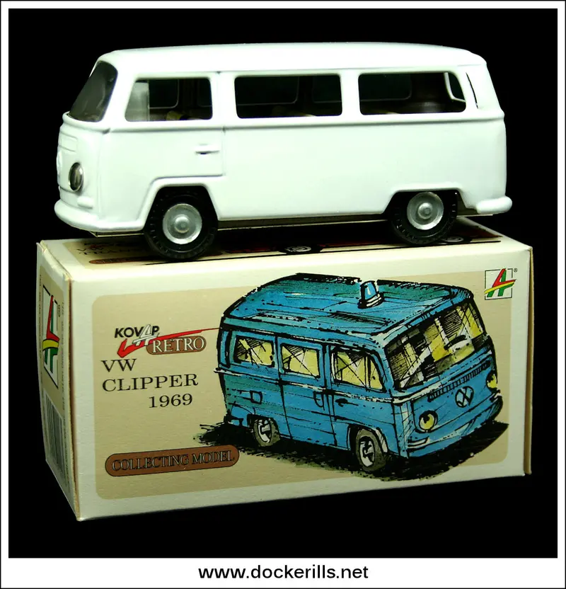 Kovap Vw Clipper Camper Van – 1969 White Tin Toy, Cko Export Edition 1
