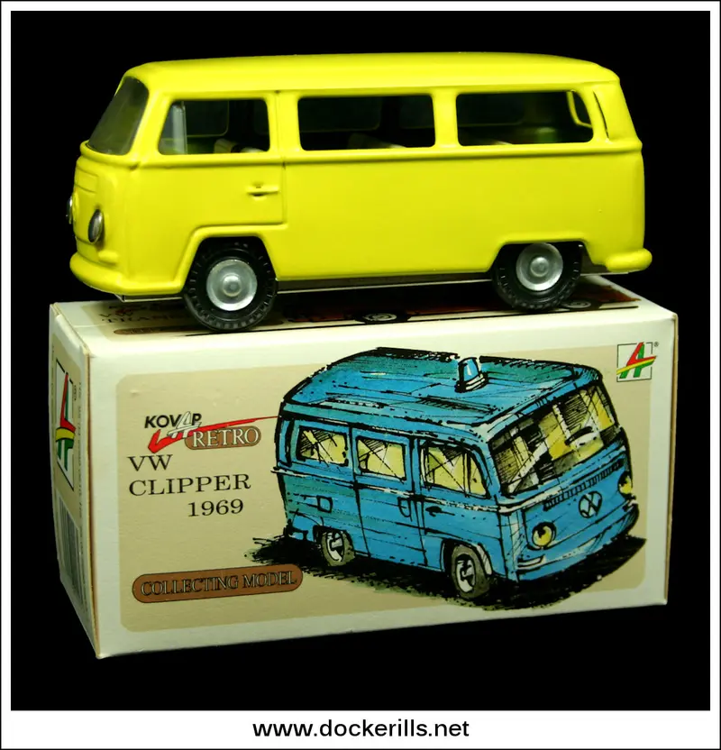Kovap Vw Clipper Camper Van – 1969 Yellow Tin Toy, Cko Export Version 1