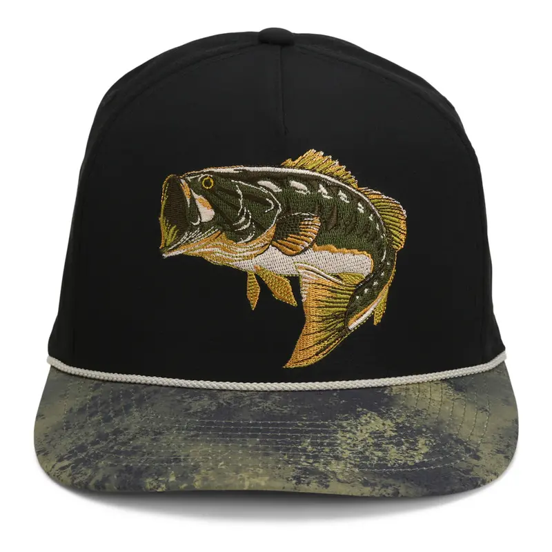 Largemouth Bass 5-Panel Trucker Hat With Rope Closure 1
