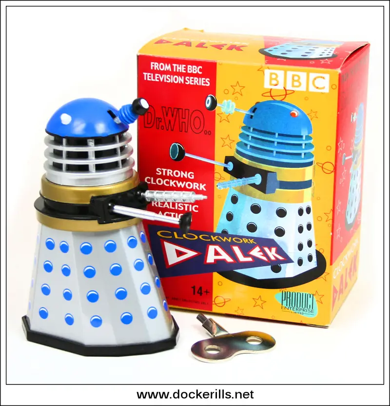Marx-Style Dr. Who Dalek Clockwork Toy – Blue/Silver Replica By Product Enterprises 1
