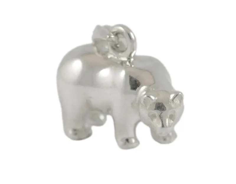 Mini Grizzly Bear Figurine In Textured Metal 1