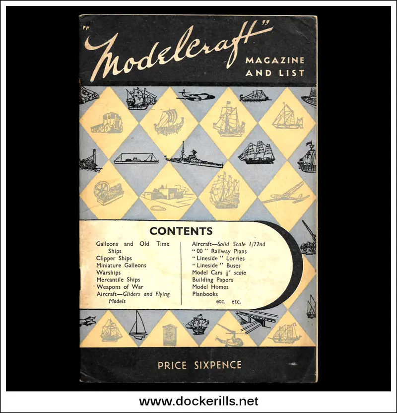 Modelcraft Magazine & Catalogue – August 1946 Edition Featuring Model Plans, Materials & Pricing 1