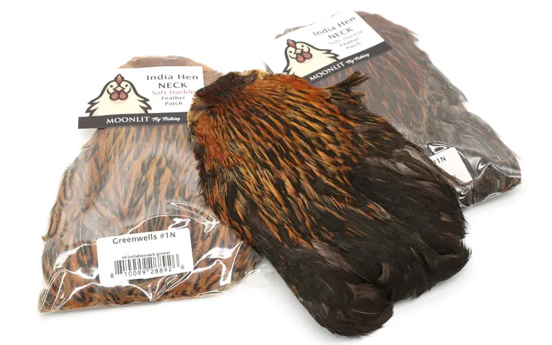 Moonlit India Hen Neck Feather Patch For Fly Tying 1