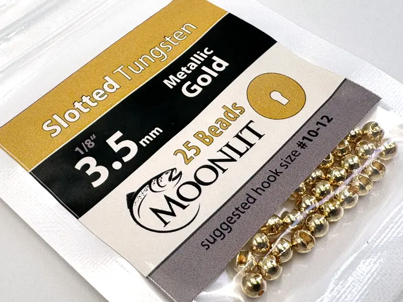 Moonlit Slotted Tungsten Beads – 25-Piece Weighted Fly Tying Beads 1