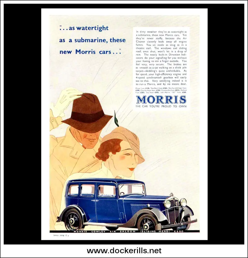 Morris Cowley Six Saloon Advertisement, January 17, 1934 1