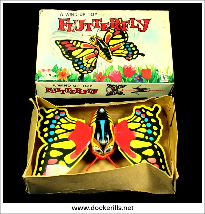 Nomura/Mikuni Flutterfly – Wind-Up Tin Plate Novelty Toy, Japan 1
