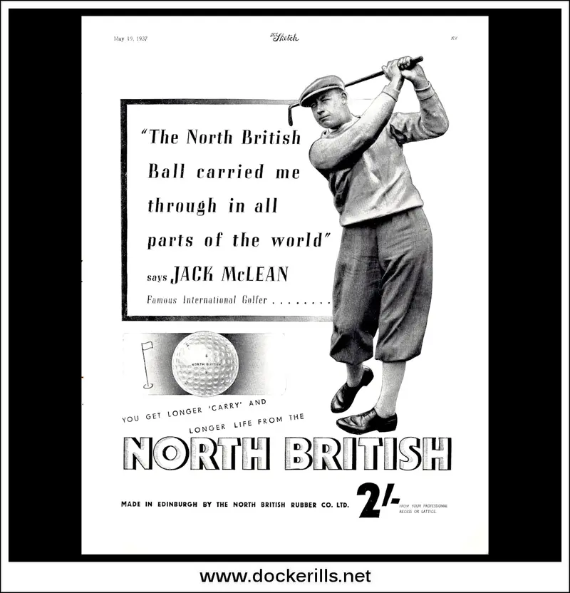 North British Golf Balls – Authentic 1937 Vintage Advertisement (May 19) 1