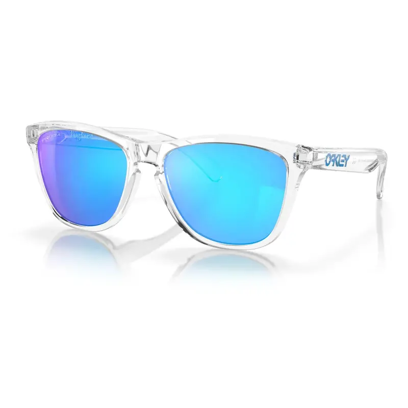 Oakley Frogskins Sunglasses – Crystal Clear Frame With Prizm Sapphire Lens 1