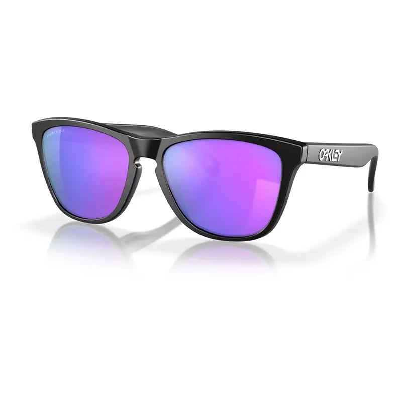 Oakley Frogskins Sunglasses – Matte Black Frame With Prizm Violet Lenses 1