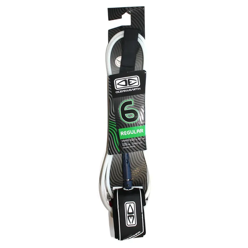 Ocean & Earth 6-Foot Moulded Leash – White 1
