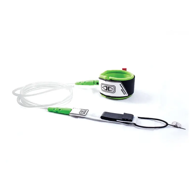 Ocean & Earth 6Ft Regular Moulded Leash – White & Lime Green 1