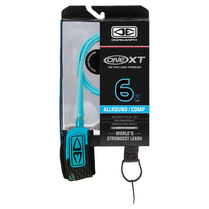 Ocean & Earth All-Round Comp One-Xt 6Ft Aqua Surf Leash 1